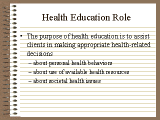 role health education educator